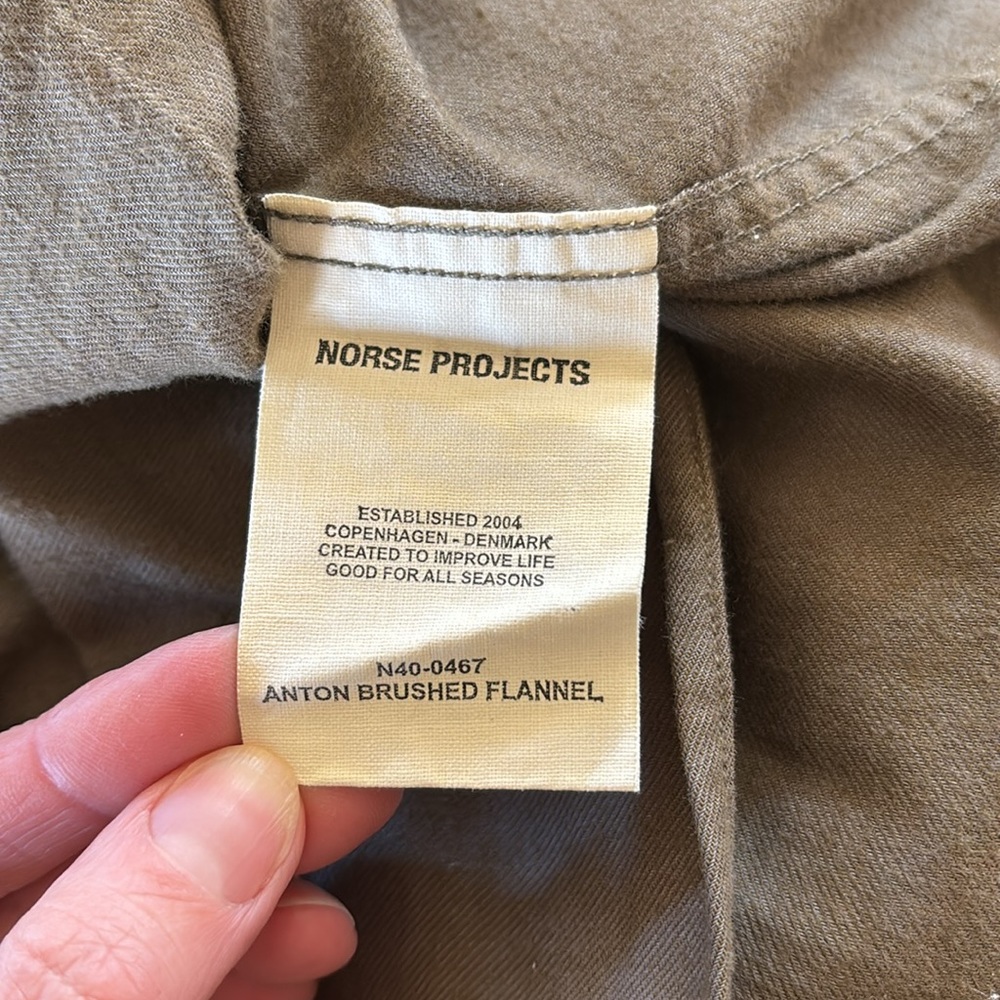 Norse Projects Anton Brushed Flannel men’s  button-down - Picture 2 of 5